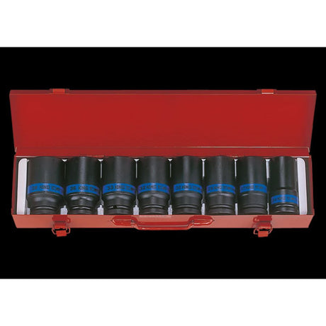KING TONY Profi-Werkzeuge - 3/4" Kraft-Steckschlüsselset, metrisch, lang - 8 tlg. 6458MP