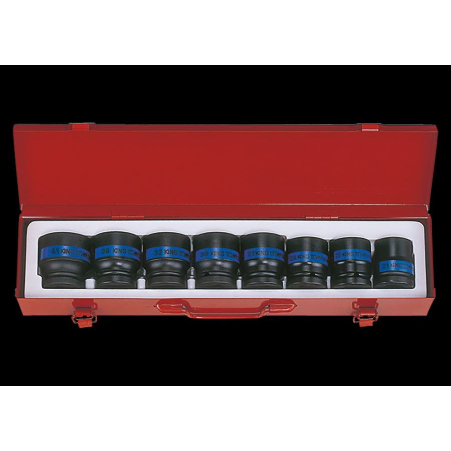 KING TONY Profi-Werkzeuge - 3/4" Kraft-Steckschlüssel-Set metrisch - 8tlg. 6409MP03