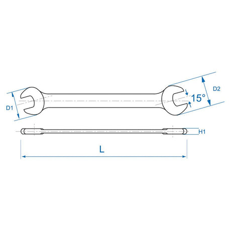 KING TONY Profi-Werkzeuge - Maulschlüssel, metrisch, Blister - 30-32 mm BLI19003032