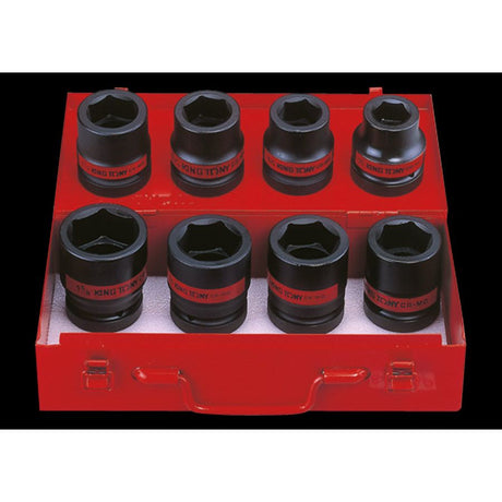 KING TONY Profi-Werkzeuge - 1" Kraft-Steckschlüssel, Zoll - 8 tlg. 8410SP