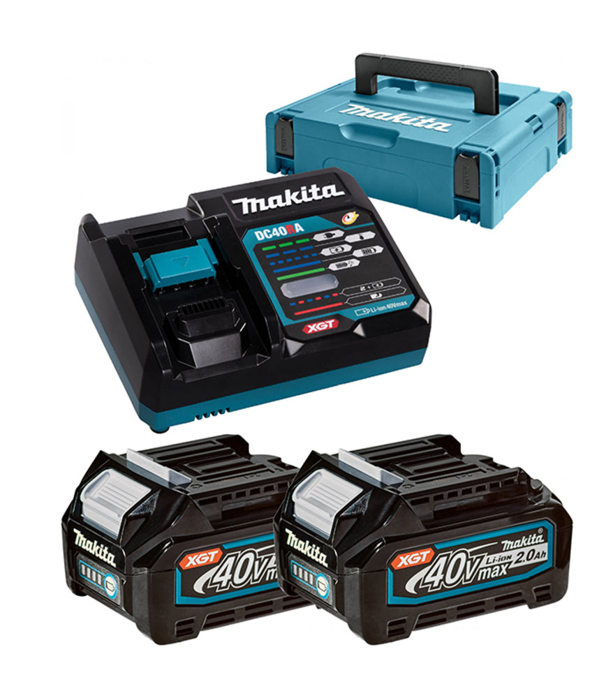 Makita Power Source-Kit XGT 40V max. | 2x 2,0 Ah Akku + Schnellladegerät | Im MAKPAC 1 - 191V07-0