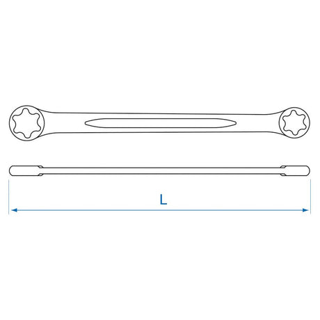 KING TONY Profi-Werkzeuge - Doppel-Ringschlüssel für Außen-TORX®-Schrauben - E6xE8 19200608