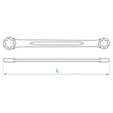 KING TONY Profi-Werkzeuge - Doppel-Ringschlüssel für Außen-TORX®-Schrauben - E10xE12 19201012