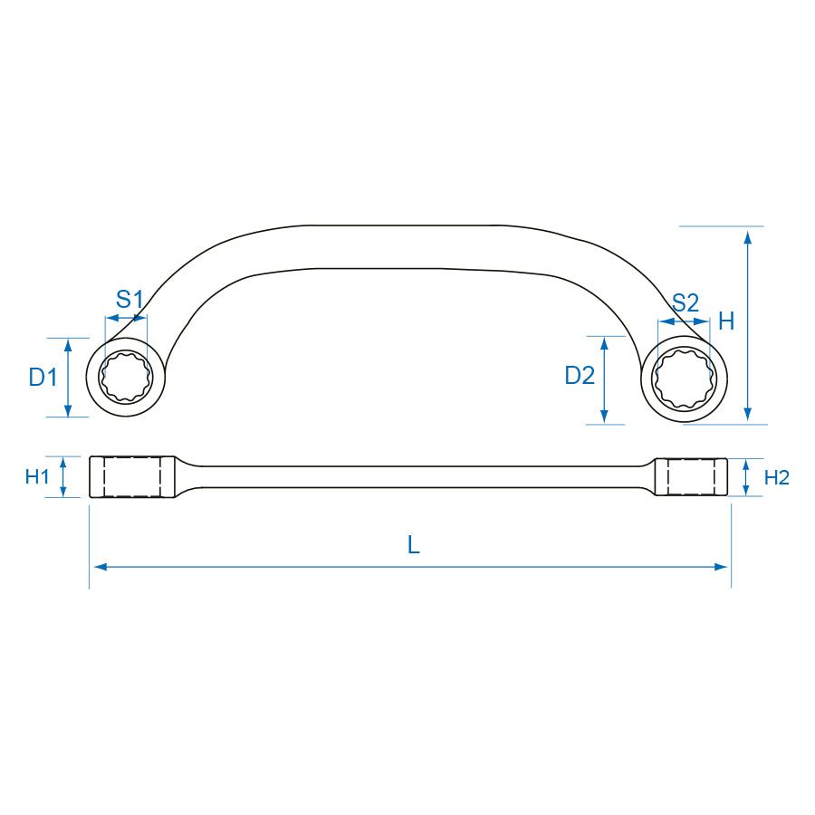 KING TONY Profi-Werkzeuge - Starterblock-Schlüssel, metrisch - 19x22 mm 19501922