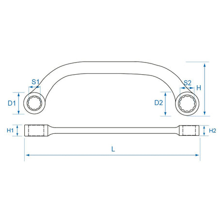 KING TONY Profi-Werkzeuge - Starterblock-Schlüssel, metrisch - 16x18 mm 19501618