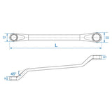 KING TONY Profi-Werkzeuge - Doppel-Ringschlüssel, metrisch - 30x32mm 19603032