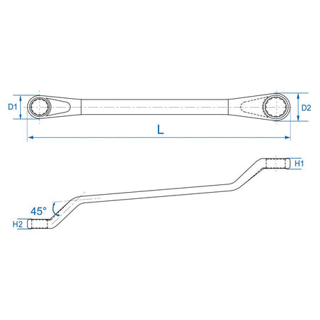 KING TONY Profi-Werkzeuge - Doppel-Ringschlüssel, metrisch - 23x26mm 19602326