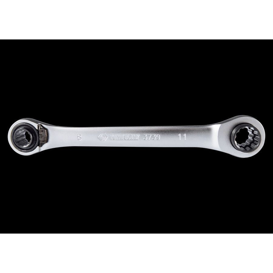 KING TONY Profi-Werkzeuge - Doppel-Ratschen-Ringschlüssel 4-in-1, metrisch, umschaltbar - 16-19mm 37391619M