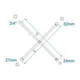 KING TONY Profi-Werkzeuge - Kreuzschlüssel, metrisch, 24-27-32 mm 19932427