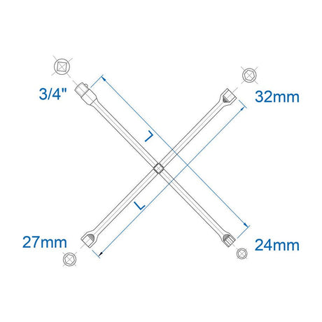 KING TONY Profi-Werkzeuge - Kreuzschlüssel, metrisch, 24-27-32 mm 19932427