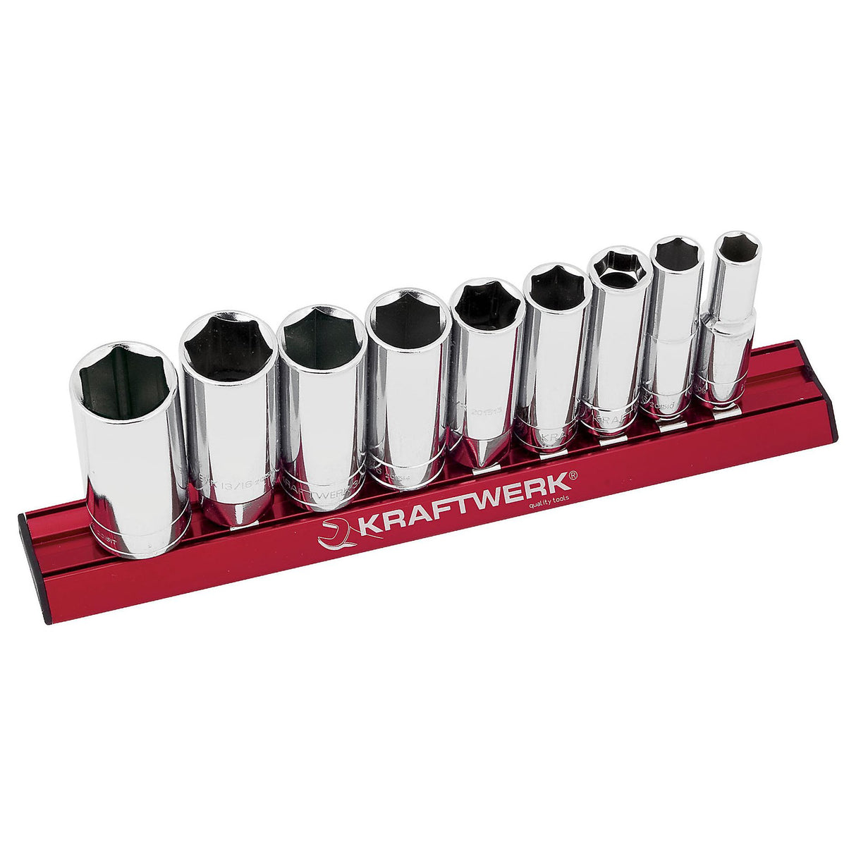Kraftwerk PRO LINE MAGALU 3/8" Steckschlüsseleinsatz Aussen Sechskant, lang, Set, 3/8" - 13/16", 9-tlg