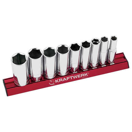 Kraftwerk PRO LINE MAGALU 3/8" Steckschlüsseleinsatz Aussen Sechskant, lang, Set, 3/8" - 13/16", 9-tlg