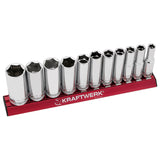 Kraftwerk PRO LINE MAGALU 3/8" Steckschlüsseleinsatz Aussen Sechskant, lang, Set, 8 - 22 mm, 11-tlg