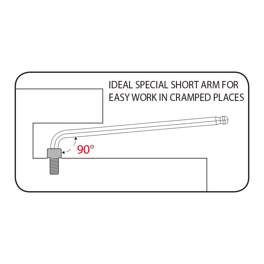 KING TONY Profi-Werkzeuge - 6-Kantschlüssel-Set, runder Kopf, extra lang, metrisch - 9 tlg. 201A09MR