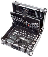 Kraftwerk BASIC LINE 1/4" + 1/2" Umschaltknarren Steckschlüsselsatz Werkzeugkoffer B147, 158-tlg