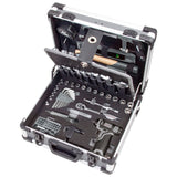 Kraftwerk BASIC LINE 1/4" + 3/8" Umschaltknarren Steckschlüsselsatz Werkzeugkoffer, mit  Akkuschrauber 103-tlg