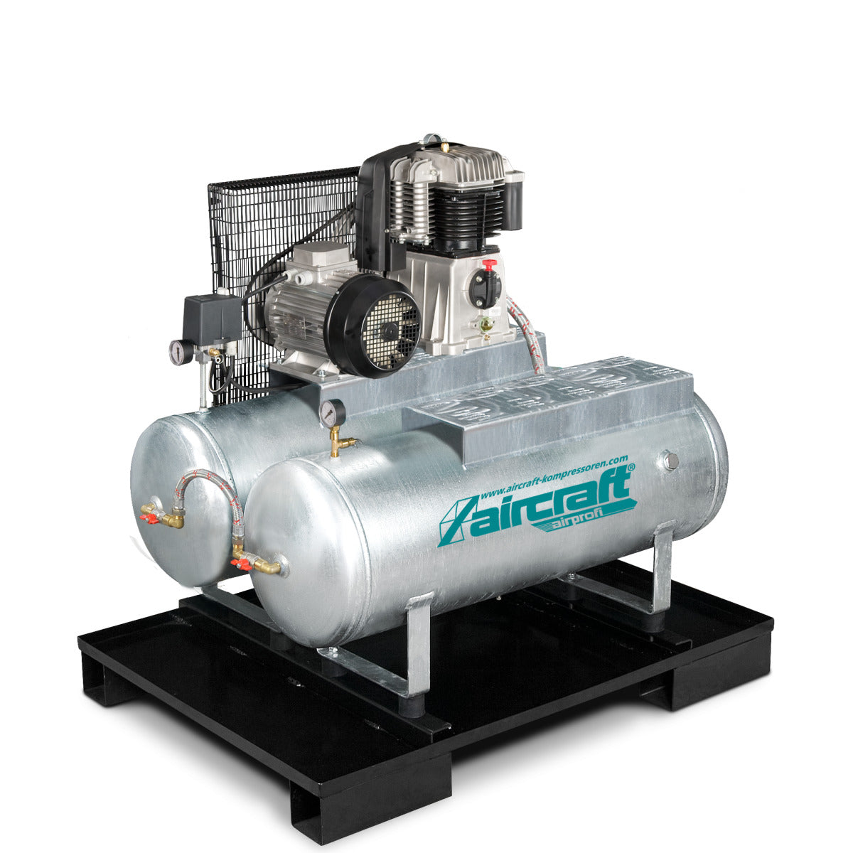 Aircraft AIRPROFI DUO Stationärer Kolbenkompressor mit 2x 100 Liter-Druckluftbehältern 853/2x100/10 | Art.-Nr. 2023085