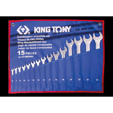 KING TONY Profi-Werkzeuge - Ring-Maulschlüssel-Set, metrisch - 15 tlg. 1215MRN02