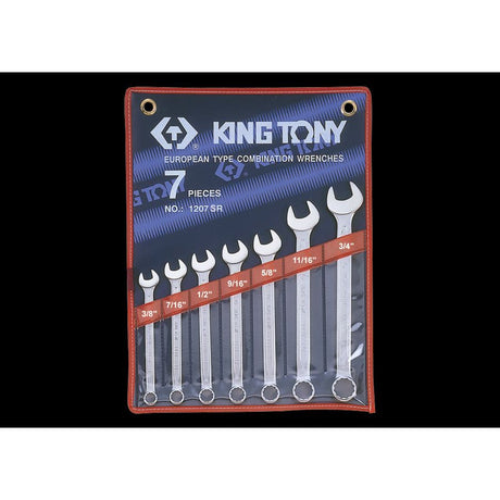 KING TONY Profi-Werkzeuge - Kombischlüssel-Set, Zoll - 7 tlg. 1207SR