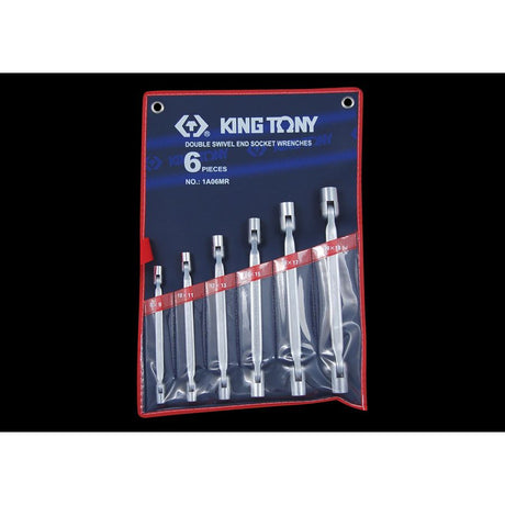 KING TONY Profi-Werkzeuge - 12-Kant Doppelgelenk-Steckschlüsselset - 6 tlg. 1A06MR
