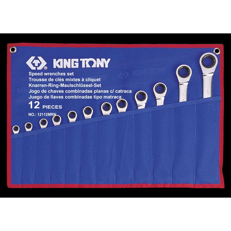 KING TONY Profi-Werkzeuge - Schraubenschlüssel-Set, metrisch, für Schnellmontage - 12 tlg. 12112MRN