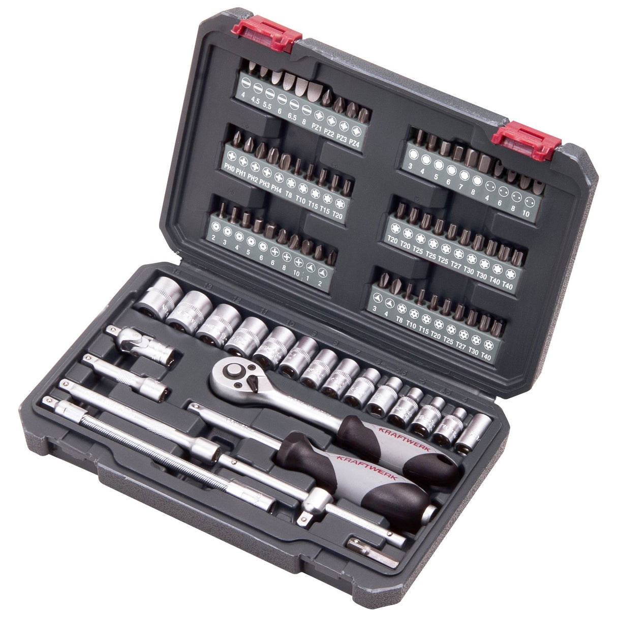 Kraftwerk BASIC LINE 1/4" Umschaltknarre Steckschlüssel-Satz, 82-tlg