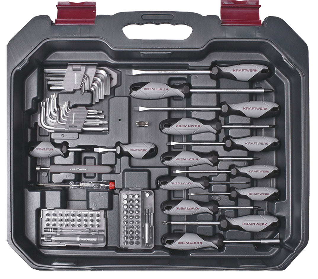 Kraftwerk BASIC LINE 1/4" + 1/2" Umschaltknarren Steckschlüsselsatz Werkzeugkoffer, 266-tlg.