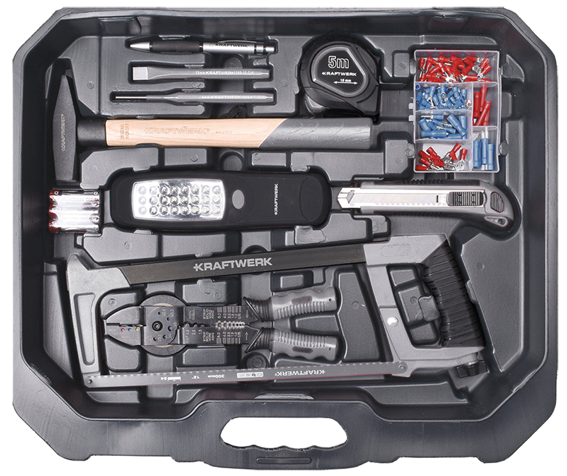 Kraftwerk BASIC LINE 1/4" + 1/2" Umschaltknarren Steckschlüsselsatz Werkzeugkoffer, 266-tlg.