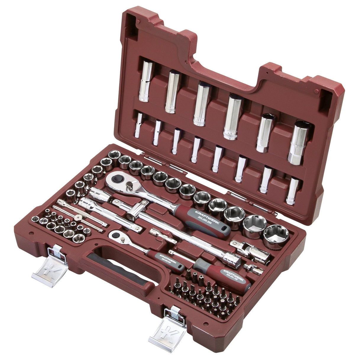 Kraftwerk PRO LINE 1/4" + 1/2" Steckschlüssel-Satz, 80-tlg