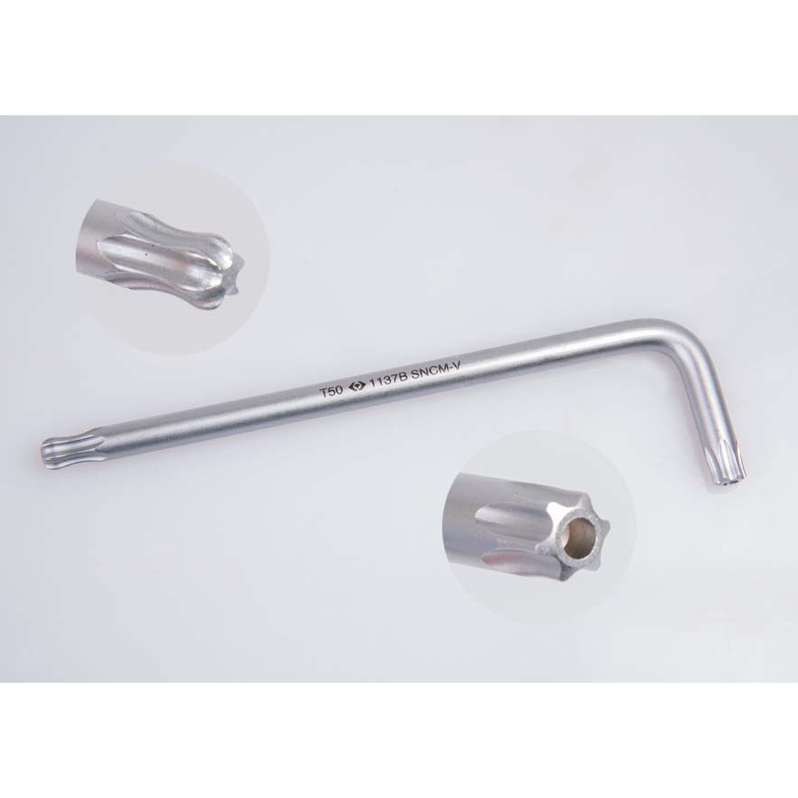 KING TONY Profi-Werkzeuge - TORX® 6-Kantschlüssel-Set, metrisch, runder Kopf, extra lang - 9 tlg. 204B29PR