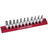 Kraftwerk PRO LINE MAGALU 3/8" Schraubendreher-Steckschlüsseleinsatz Innen TX, TORX mit Bohrung, Set, TS10 - TS60, 11-tlg