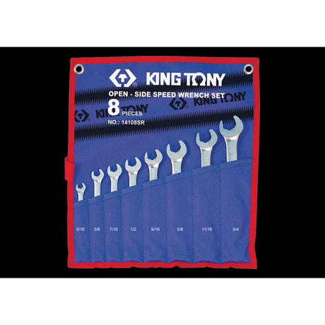 KING TONY Profi-Werkzeuge - Ratschen-Ring-Maulschlüssel-Set, Zoll, für Schnellmontage - 8 tlg. 14108SR