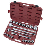 Kraftwerk PRO LINE 3/4" Steckschlüssel-Satz mit Teleskop-Umschaltknarre, 19 - 50 mm, 21-tlg