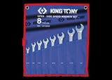 KING TONY Profi-Werkzeuge - Ratschen-Ring-Maulschlüssel-Set, Zoll, für Schnellmontage - 8 tlg. 14108SR