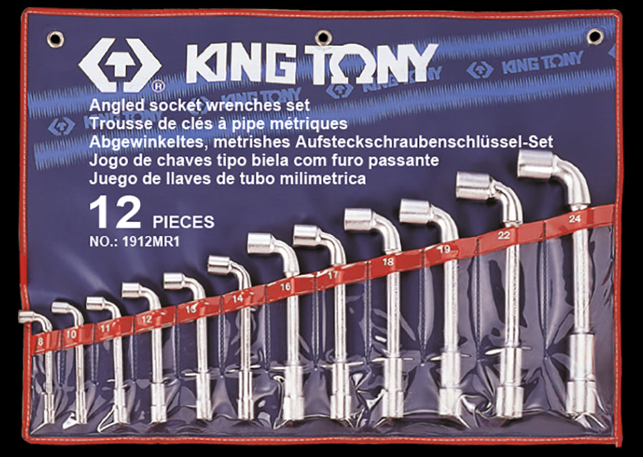 KING TONY Profi-Werkzeuge - 6-Kant Winkelsteckschlüssel-Set - 12 tlg. 1912MR1