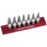 Kraftwerk PRO LINE MAGALU 3/8" Schraubendreher-Steckschlüsseleinsatz Innen Sechskant Set, 1/8" - 3/8", 7-tlg