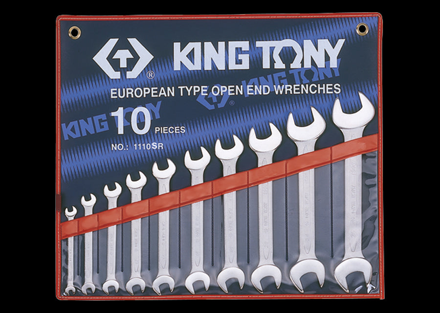 KING TONY Profi-Werkzeuge - Maulschlüssel-Set, Zoll - 10 tlg. 1110SR