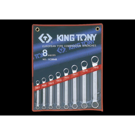 KING TONY Profi-Werkzeuge - Doppel-Ringschlüssel-Set, gerade - 8 tlg. 1C08MR