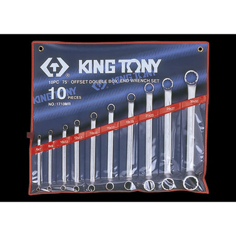 KING TONY Profi-Werkzeuge - Polygonaler Doppel-Ringschlüssel-Set, 75°, metrisch - 10 tlg. 1710MR