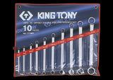 KING TONY Profi-Werkzeuge - Polygonaler Doppel-Ringschlüssel-Set, 75°, metrisch - 10 tlg. 1710MR