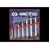 KING TONY Profi-Werkzeuge - Polygonaler Doppel-Ringschlüssel-Set, 75° abgewinkelt, Zoll - 6 tlg. 1707SR