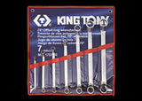 KING TONY Profi-Werkzeuge - Polygonaler Doppel-Ringschlüssel-Set, 75° abgewinkelt, Zoll - 6 tlg. 1707SR