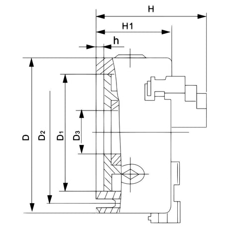 BERNARDO 3-Backenfutter aus Guss – Modell Standard-3-Backenfutter DK11-400