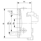 BERNARDO 3-Backenfutter aus Guss – Modell Standard-3-Backenfutter DK11-400/D11