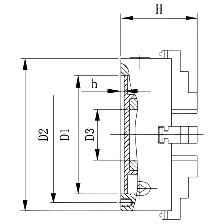 BERNARDO 4-Backenfutter aus Guss – Modell Standard-4-Backenfutter DK12-200