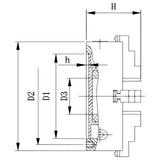BERNARDO 4-Backenfutter aus Guss – Modell Standard-4-Backenfutter DK12-500