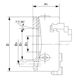 BERNARDO 4-Backenfutter aus Guss – Modell Standard-4-Backenfutter DK12-400/D6