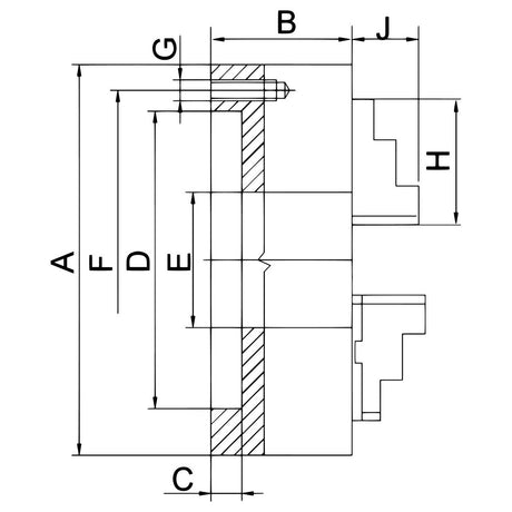 BERNARDO 3-Backenfutter aus Guss – Modell Standard-3-Backenfutter PS3-100