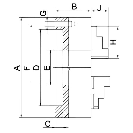 BERNARDO 4-Backenfutter aus Guss – Modell Standard-4-Backenfutter PS4-200