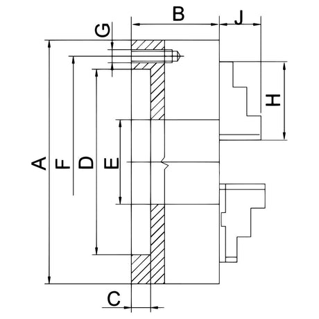 BERNARDO 4-Backenfutter aus Stahl – Modell Präzisions-4-Backenfutter PO4-500